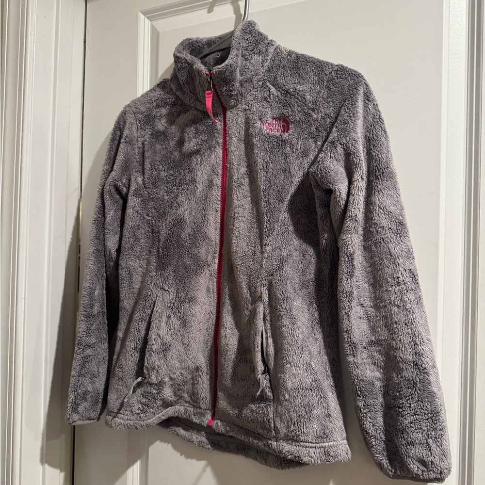 The North Face Girl’s Gray Jacket with Pink Accents Size 10-12